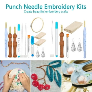 Punch Needle Embroidery Kit with Yarns Easy Embroidery Needlework Wool Work  Home Decor for DIY Beginners 