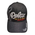 thumbnail image 1 of RELAX GOD IS IN CONTROL Christian Baseball Hat Cap (Denim Black), 1 of 3