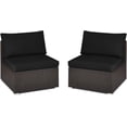 thumbnail image 1 of RELAX4LIFE 2-Piece Wicker Armless Sofa - PE Rattan Sectional Sofa Set w/Removable Cushions, All-Weather Sofa Chair Set for Porch, Balcony, Garden, Poolside, Outdoor Patio Sofa (Black), 1 of 18