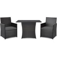 thumbnail image 1 of RELAX4LIFE 3-Piece Outdoor Furniture Set - All Weather Wicker Rattan Patio Dining Set w/Tempered Glass Coffee Table & Cushions, Bistro Conversation Set for Yard, Balcony (Grey), 1 of 9