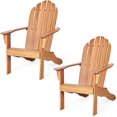 RELAX4LIFE Adirondack Chair, Acacia Wood Adirondack Lounge Chair