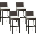 thumbnail image 1 of RELAX4LIFE Outdoor Bar Stools Set of 2 - Wicker Rattan Patio Barstools Tall Chairs w/Back, Footrest, Seat Cushions & Metal Frame, 400LBS Weight Capacity, 30’’ Counter Height Bar Stools (2, Mix Brown), 1 of 9