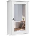 thumbnail image 1 of RELAX4LIFE Wall Mounted Bathroom Cabinet, 2-in-1 Mirror Medicine Cabinet w/ 3 Heights Adjustable Shelf & Reversible Single Mirror Door, Storage Cabinet Over-The-Toilet Storage Organizer (White), 1 of 16