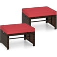thumbnail image 1 of RELAX4LIFE Wicker Outdoor Ottoman Set - Rattan Footstools Foot Rest w/Removable Cushions, Multipurpose Side Table & Additional Seating, Outdoor Ottomans for Patio Garden Porch, 1 of 18