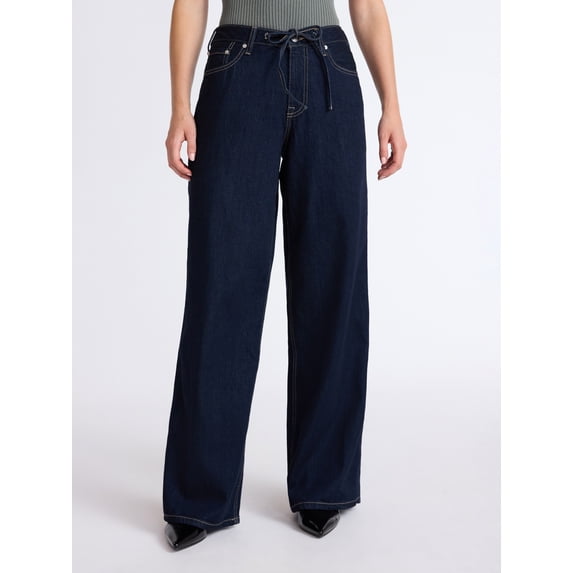 Scoop Women’s and Women's Plus Relaxed Low Slung Jeans, Sizes 0-28 Plus