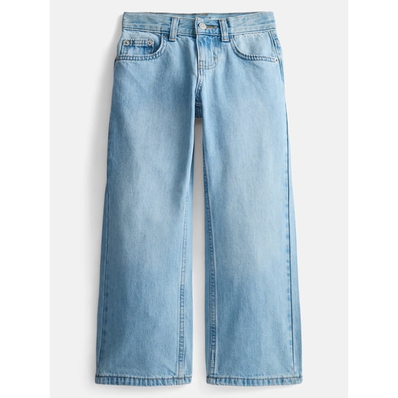 Wonder Nation Boys Relaxed Straight Leg Denim Jeans, Sizes 4-16, 6-10 Slim & Husky
