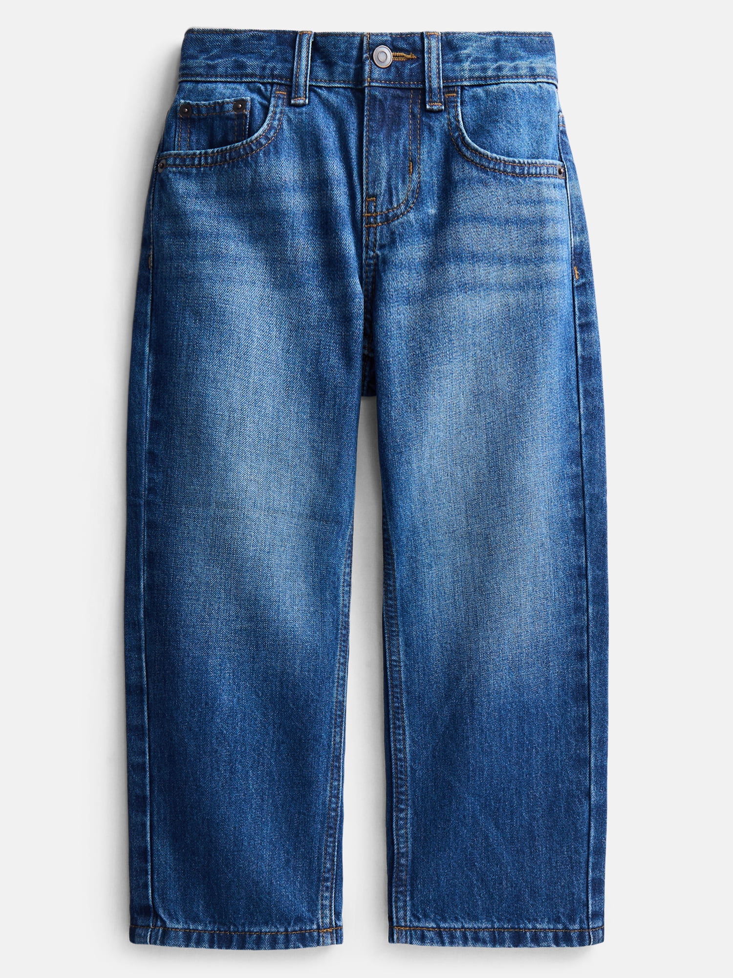 Wonder Nation Boys Relaxed Straight Leg Denim Jeans, Sizes 4-16, 6-10 Slim & Husky