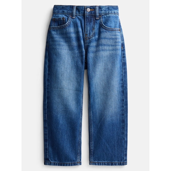 Wonder Nation Boys Relaxed Straight Leg Denim Jeans, Sizes 4-16, 6-10 Slim & Husky