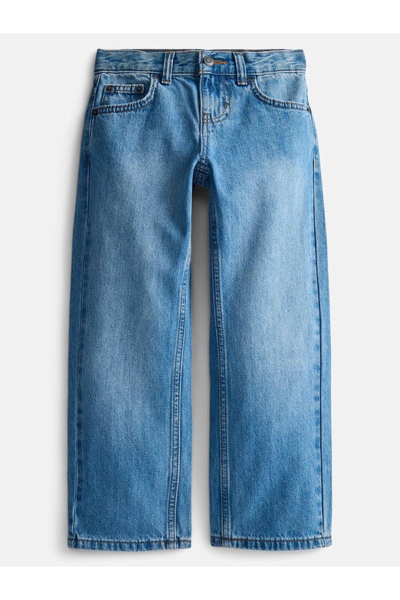 Boys Relaxed Straight Leg Denim Jeans, Sizes 4-16, 6-10 Slim & Husky