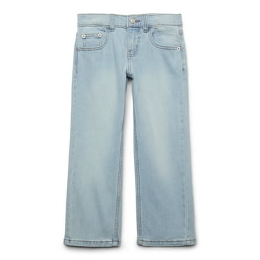 Wonder Nation Boy's Relaxed Straight Stretch Denim Jeans, Sizes 4-16, 6-10 Slim & Husky