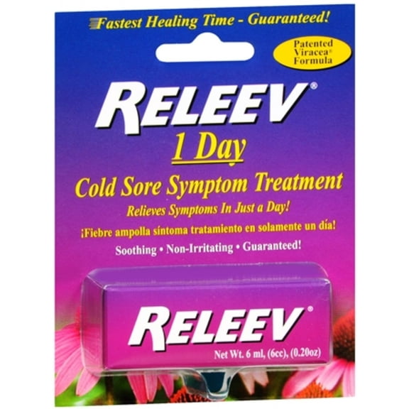 RELEEV 1 Day Cold Sore Treatment 6 mL (Pack of 4)