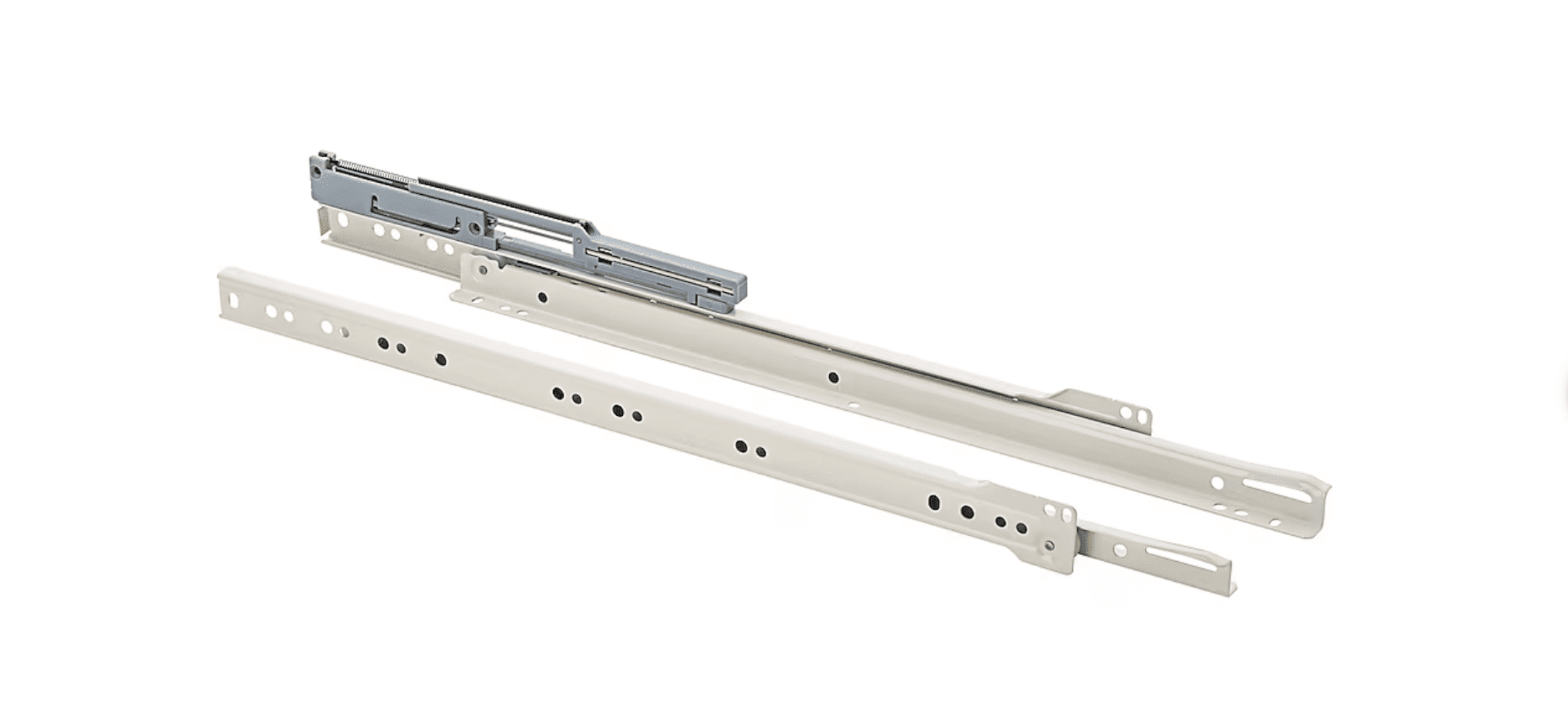 22-Inch White Soft Close Bottom Mount Drawer Slide Pair