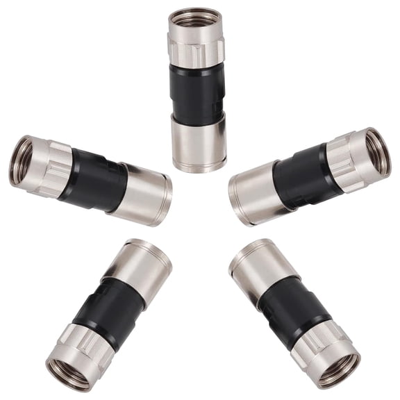 RELIAGINT 5 Pack 75 Ohm RG6 F Compression Connectors,  Weatherproof Coax Connector, Compatible for RG6 Dual, Tri, Quad Shield Coaxial Cables