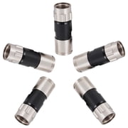 RELIAGINT 5 Pack 75 Ohm RG6 F Compression Connectors, Weatherproof Coax Connector, Compatible for RG6 Dual, Tri, Quad Shield Coaxial Cables