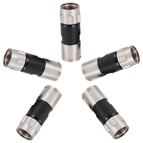 RELIAGINT 5 Pack 75 Ohm RG6 F Compression Connectors,  Weatherproof Coax Connector, Compatible for RG6 Dual, Tri, Quad Shield Coaxial Cables
