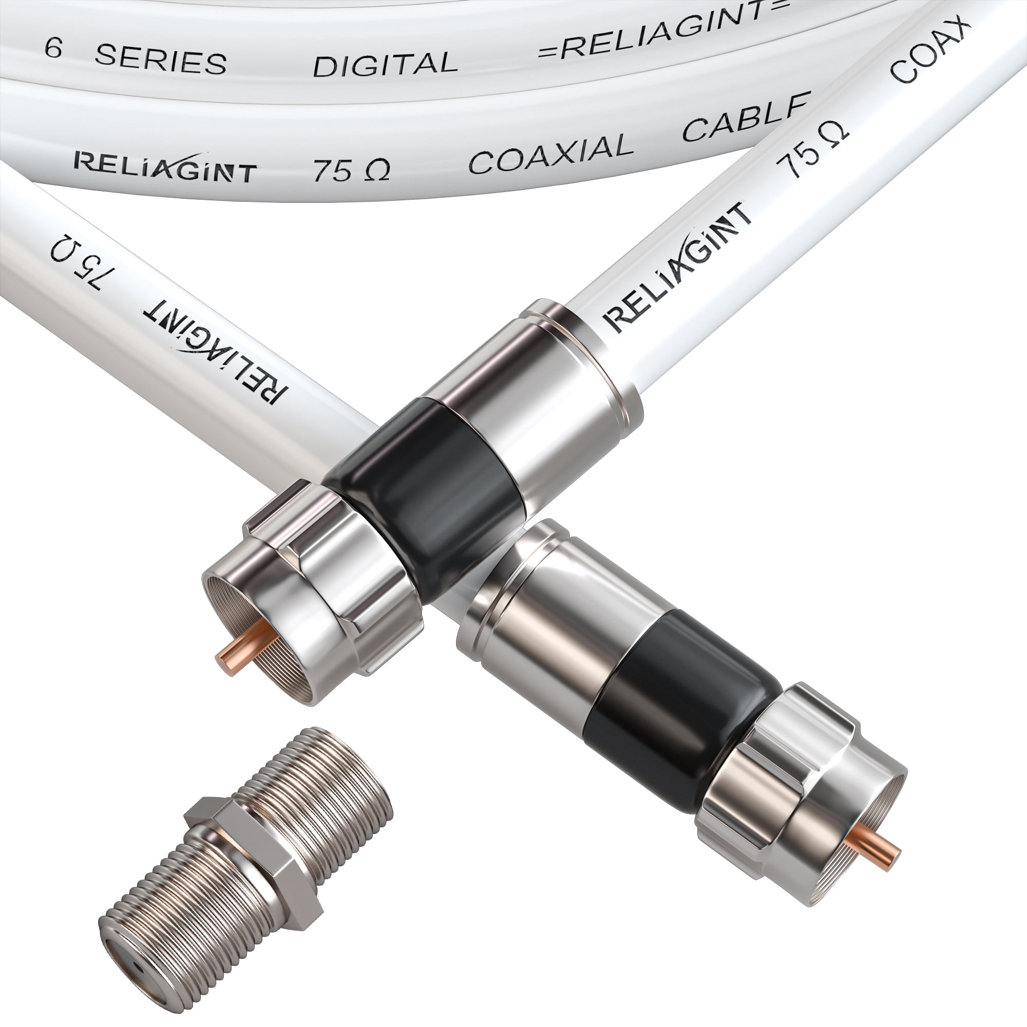 Custom Rf Cable RELIAGINT RG6 Coaxial Cable 3 ft, 75 Ohm TV Antenna and Satellite Cable ...