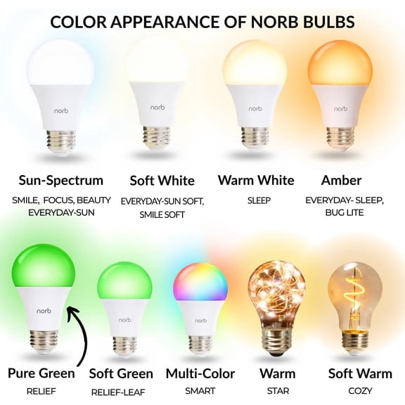 RELIEF Green Light Therapy Migraine Relief Light Bulb, Research Proven Non-Drug Support for Migraine Pain. Patented in USA, LED Light for Migraine, Headache, Pain Relief. Pure Green Light (1-Pack)
