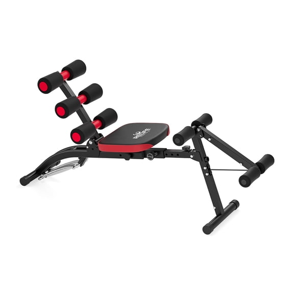 RELIFE REBUILD YOUR LIFE 6 in 1 Ab Machine, Adjustable Resistance Core Trainer, MultiFunction Home Workout Bench, Foldable Ab Crunch Machine for Full Body Strength Training