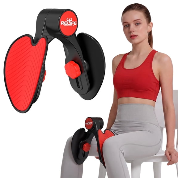 RELIFE REBUILD YOUR LIFE Adjustable Resistance Thigh Trainer, 360° Rotatable Inner Thigh & Hip Exerciser, Multifunctional Portable Home Fitness Workout Equipment for Men and Women