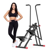 RELIFE REBUILD YOUR LIFE Foldable Stair Climber Stepper Machine with LCD Monitor, 3 Level Resistance & Incline Adjustment, Wide Narrow Handlebar, 350LBS Capacity Quiet Home Cardio Workout Equipment