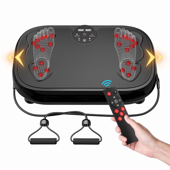 RELIFE SPORTS Fitness Vibration Plate Machine with Resistance Bands for Home Gym, Boosts Metabolism and Aids in Weight Loss