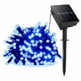 thumbnail image 1 of RELIGHTABLE Blue Solar Outdoor String Christmas Lights 36Ft 100 LED Patio Lighting for Yard Gazebo Party Wedding Tents Porch Xmas Garden Backyard Tree Decorations Balcony Decor Lights 100BX1, 1 of 8
