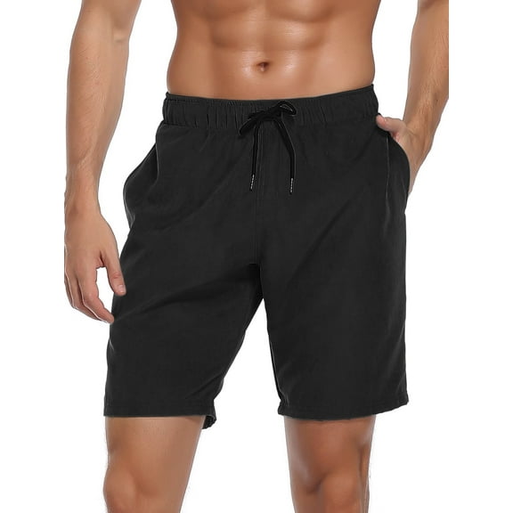 RELLECIGA Men's Black Swim Trunks Quick Dry Board Shorts with Pockets Bathing Suits Size X-Large