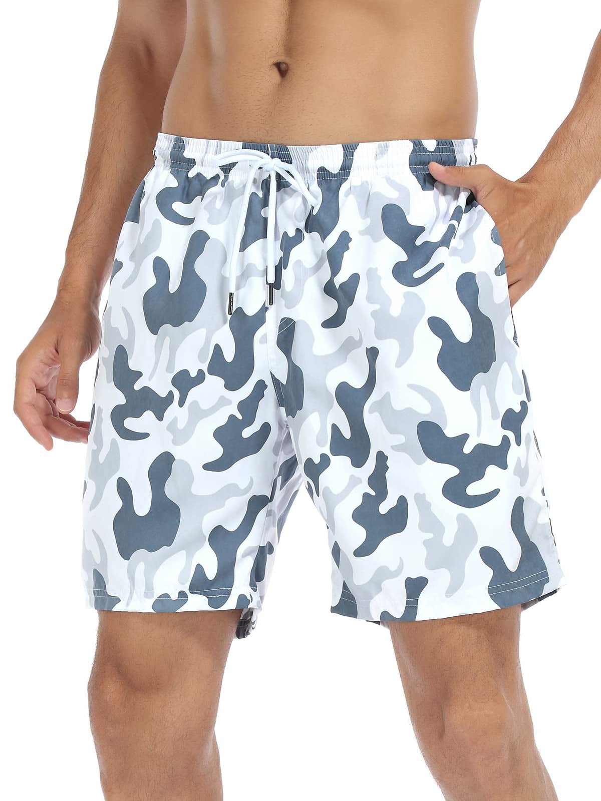 RELLECIGA Men's Swim Trunks Quick Dry Board Shorts with Pockets Bathing ...