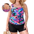 thumbnail image 1 of RELLECIGA Plus Size Womens Tankini Swimsuit Bandeau Ruched 2 Piece Bathing Suit Modest Swimwear, 1 of 9