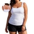 thumbnail image 1 of RELLECIGA Plus Size Womens Tankini Swimsuit Bandeau Ruched 2 Piece Bathing Suit Modest Swimwear, 1 of 8
