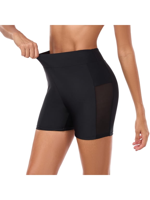 Women's 5 Inches Swim Shorts Mesh Tummy Control Swim Board Short with Liner Swimsuit Bottoms