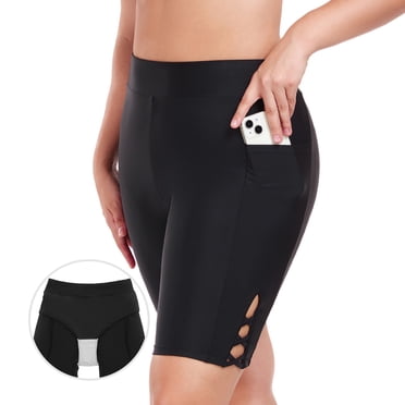 RELLECIGA Women's 8" High Waisted Swim Shorts UV Sun Protection Board Shorts with Liner