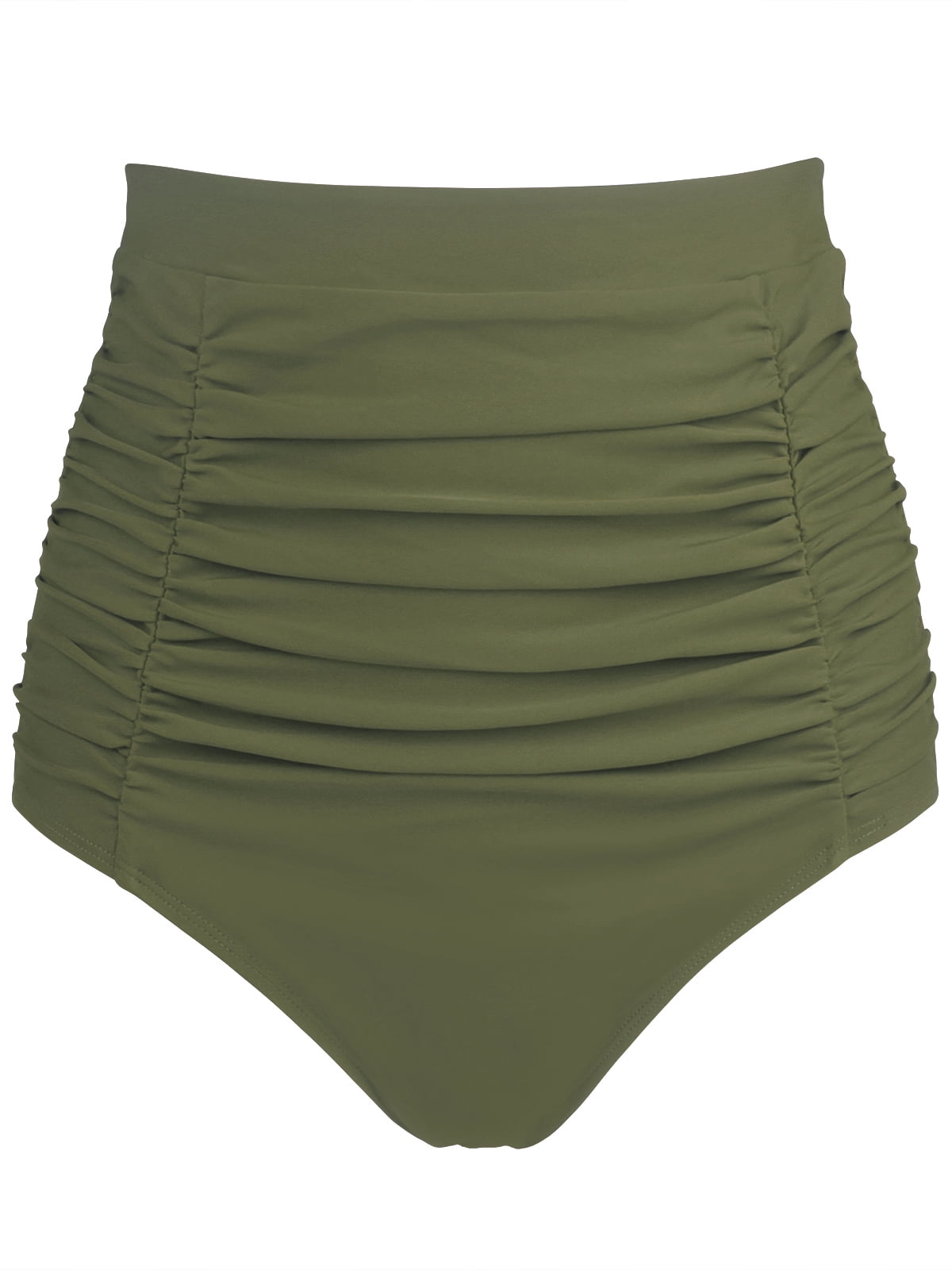 Olive Green Ruched Bikini Bottom