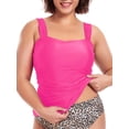 thumbnail image 1 of RELLECIGA Women's Bandeau Ruched Tankini Top Swimsuits Modest Bathing Suits, 1 of 10