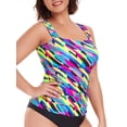 thumbnail image 1 of RELLECIGA Women's Bandeau Ruched Tankini Top Swimsuits Modest Bathing Suits, 1 of 10