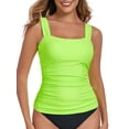 thumbnail image 1 of RELLECIGA Women's Bandeau Ruched Tankini Top Swimsuits Modest Bathing Suits, 1 of 10