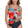 thumbnail image 1 of RELLECIGA Women's Bandeau Ruched Tankini Top Swimsuits Modest Bathing Suits, 1 of 10
