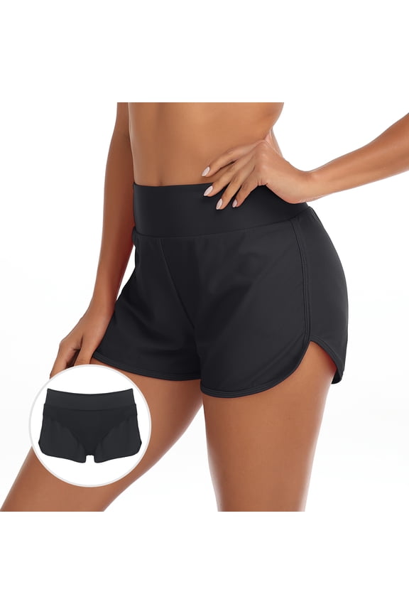 Women's Black High Waisted Swim Shorts Swim Board Shorts for Women Size Small