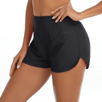 RELLECIGA Women's Black High Waisted Swim Shorts Swim Board Shorts for Women Size Small