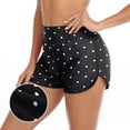 thumbnail image 1 of RELLECIGA Women's Black Polka Dot High Waisted Swim Shorts Swim Board Shorts for Women Size Medium, 1 of 12
