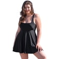 thumbnail image 1 of RELLECIGA Women's Ruffle Pleated One Piece Skirt Vintage swim dress Retro One Piece Swimsuit Tummy Control One piece Swim Dresses Black Bathing Suit, 1 of 13