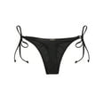 thumbnail image 1 of RELLECIGA Women's Black Tie Side Thong Bikini Bottom Adjustable Brazilian Bathing Suits for Women Size X-Small, 1 of 5