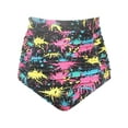 thumbnail image 1 of RELLECIGA Women's Color Block High Waisted Ruched Bikini Bottom Size X-Large, 1 of 12