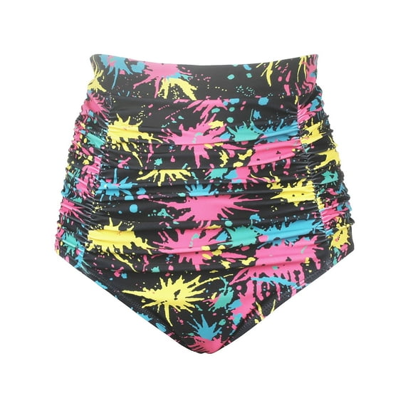 RELLECIGA Women's Color Block High Waisted Ruched Bikini Bottom Size X-Large