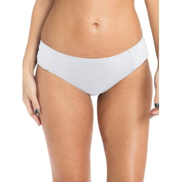 RELLECIGA Women's Full Coverage Swim Bottoms Mid Rise Ruched Sides Bikini Bottom