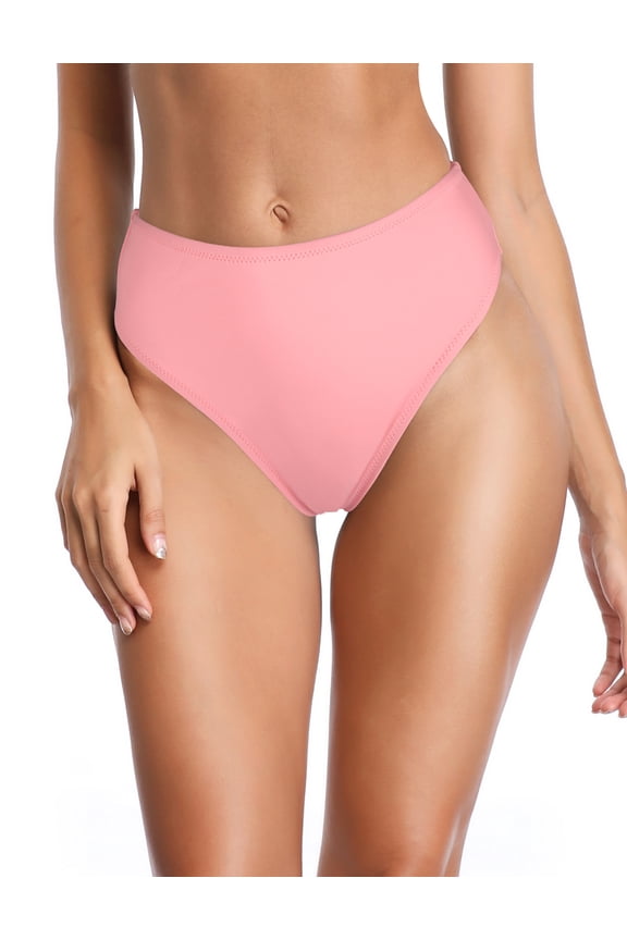 Women's High Cut High Waisted Bikini Bottom