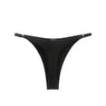 thumbnail image 1 of RELLECIGA Women's High Cut Thong Bikini Bottom Black Cheeky Low Rise Bikinis for Women Size S, 1 of 8