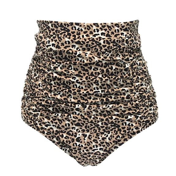 RELLECIGA Women's High Waist Ruched Bikini Bottom Tummy Control Swimsuit Bottom