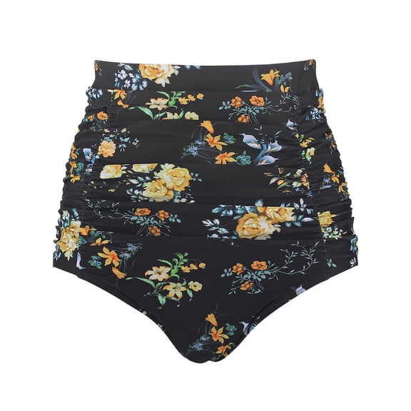 RELLECIGA Women's High Waisted Hipster Bikini Swimsuit Bottom Ruched Swim Bottom