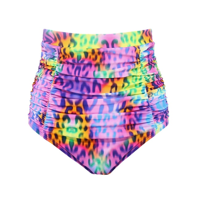 RELLECIGA Women's High Waisted Hipster Bikini Swimsuit Bottom Ruched